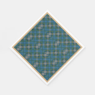 Green, Blue, Gold, Christmas Plaid Napkins
