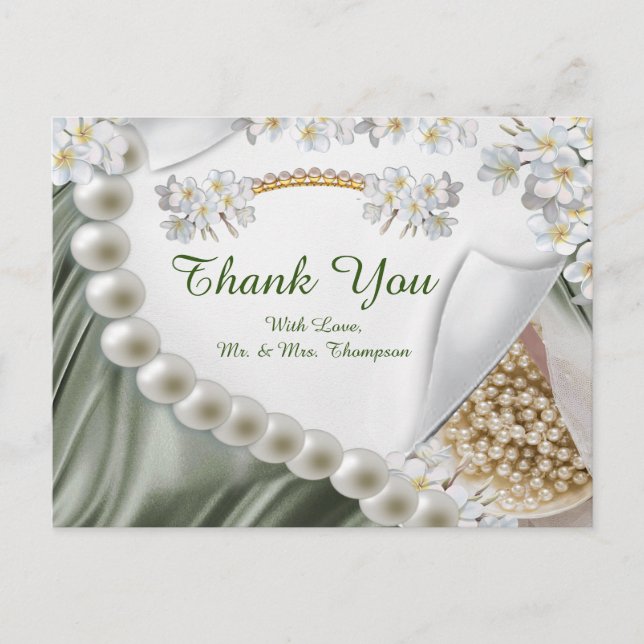 Green,Blue,gold,Ivory Silk & Pearl Tank Y Postcard (Front)