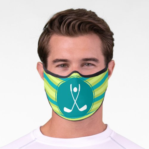Green  Blue Golf Player Coach Gift Athletic Sport Premium Face Mask
