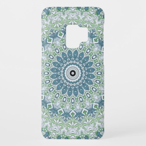 Green Blue Gray Coastal Mandala Kaleidoscope Case_Mate Samsung Galaxy S9 Case