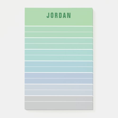 Green Blue Gray Ombre Lines Add Name Post_it Notes