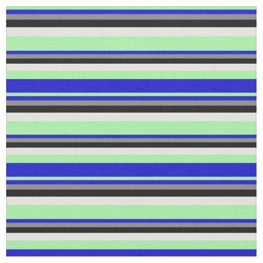 Green, Blue, Grey, Black & Light Yellow Pattern Fabric