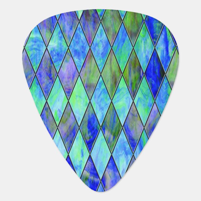 Green & Blue Guitar Pick (Front)