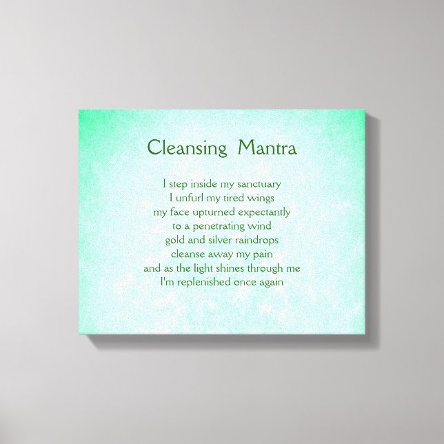 Green Blue Inspirational Energy Cleansing canvas Print (Front)