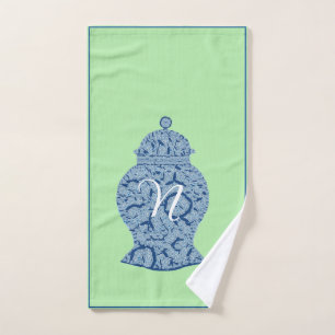 Green Blue Jar Ginger Jars Mosaic Hand Towel