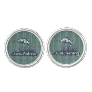 Green blue just fishing fly fish cufflinks