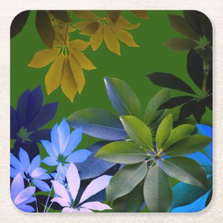 Green, Blue Leaves  Custom  Coasters