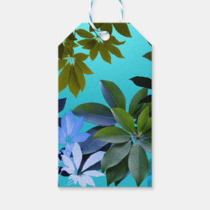 Green & Blue Leaves Custom Gift Tag