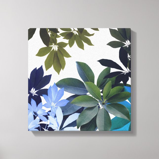 Green & Blue leaves Wrapped Canvas Print (Front)