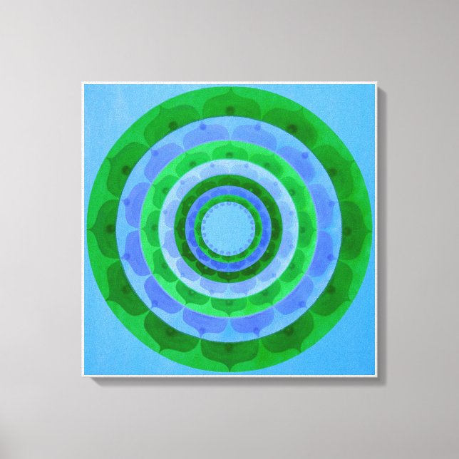 Green blue Mandala Canvas Print (Front)