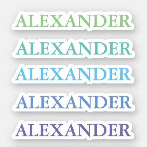 Green blue Name clear Back to School stickers