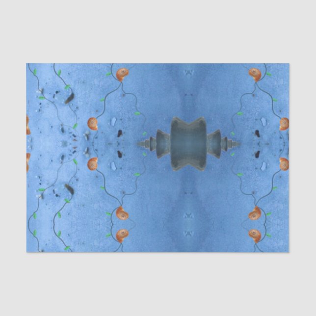 Green & Blue Nature Modern Abstract Foliage Tissue Paper (Front)