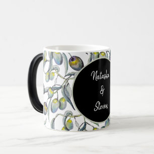 Green Blue Olive Branch Watercolor Art Color Morph Mug