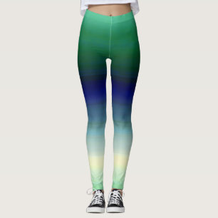 Green Blue Ombre Leggings