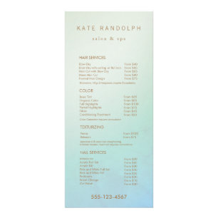 Green Blue Ombre Salon Price List Service Menu