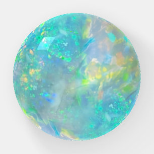 green blue opal gemstone paperweight