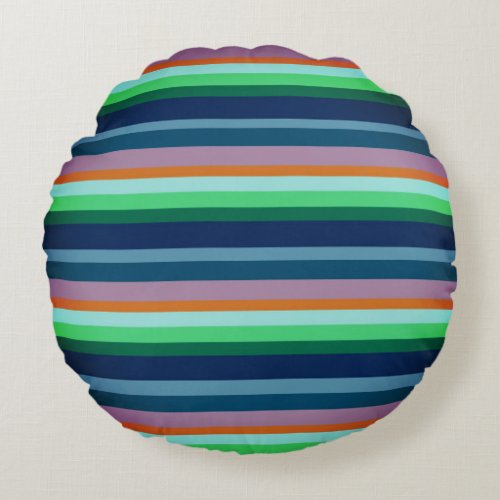 Green Blue  Orange Stripes Field Cushion