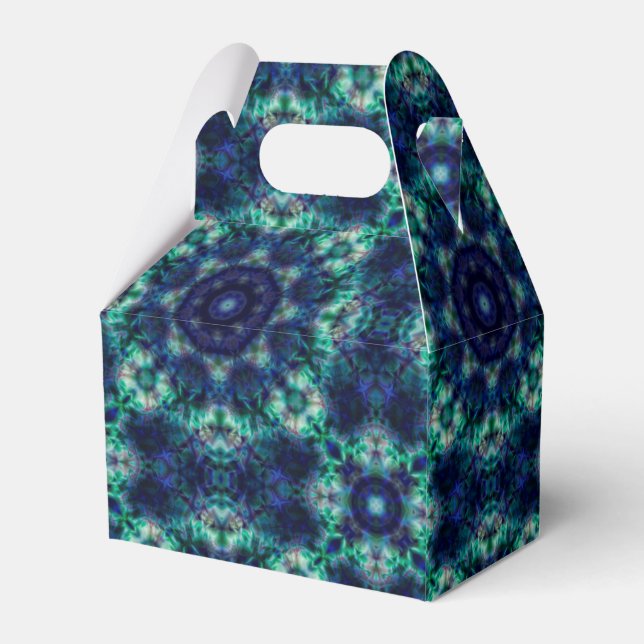 Green blue  ornament favor boxes (Back Side)