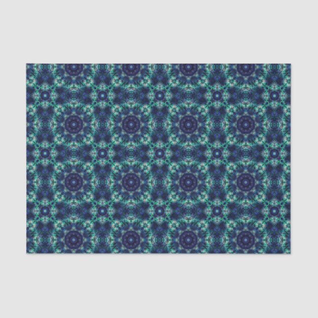 Green blue  ornament tissue paper (Front)