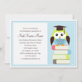 Green/Blue Owl Graduation Party Invitation (Front)