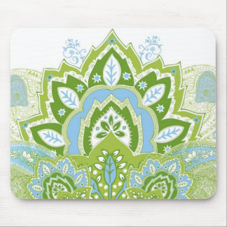 Green Blue Paisley Mousepad