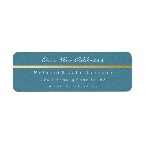 Green Blue Paper Kraft White New Adress RSVP Label