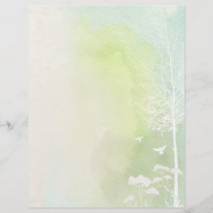 Green & Blue Pastel Watercolour Scrapbook Paper