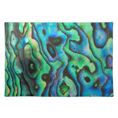 Green blue paua abalone shell placemat