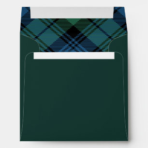 Green Blue Plaid Classic Christmas Campbell Tartan Envelope