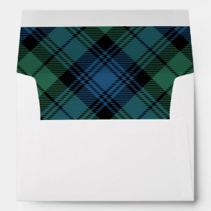 Green Blue Plaid Classic Christmas Campbell Tartan Envelope