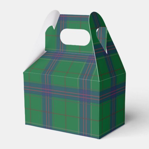 Green blue plaid pattern favor boxes