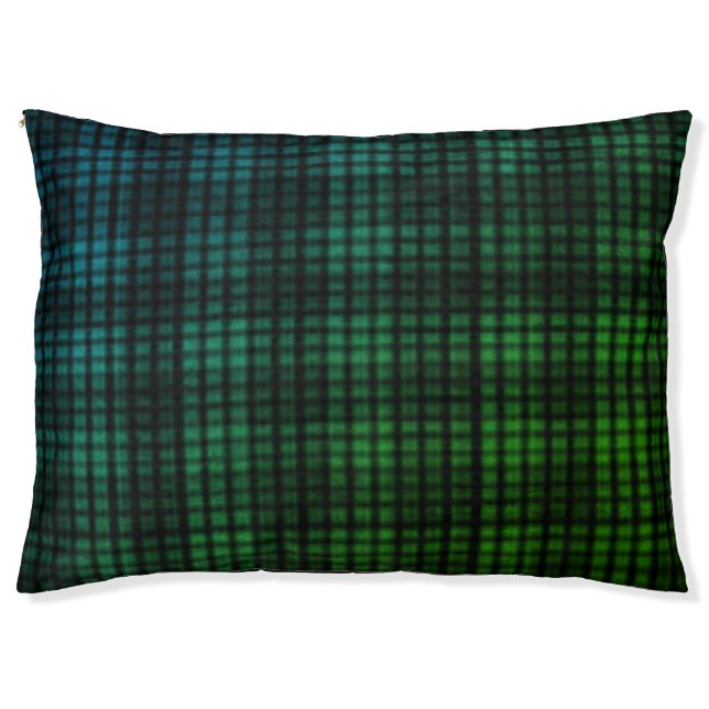 Green Blue Plaid Pet Bed (Front)
