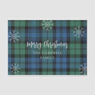 Green Blue Plaid Rustic Campbell Tartan Tissue Paper