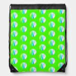 Green blue polka dots Drawstring Backpack