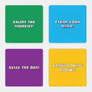 Green Blue Purple and Yellow Coaster Set
