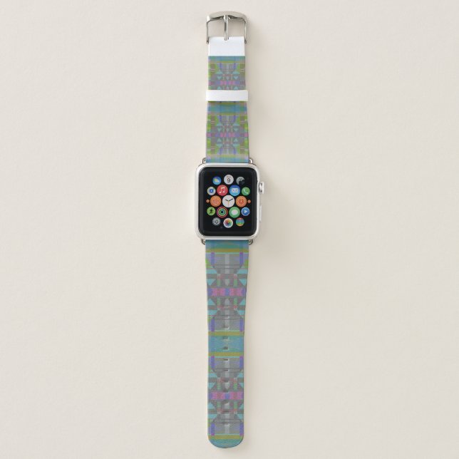 Green Blue Purple Geometric Apple Watch Band (Front)