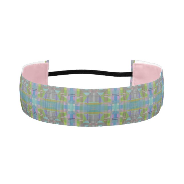 Green Blue Purple Geometric Athletic Headband (Front)