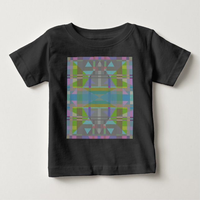 Green Blue Purple Geometric Baby T-Shirt (Front)