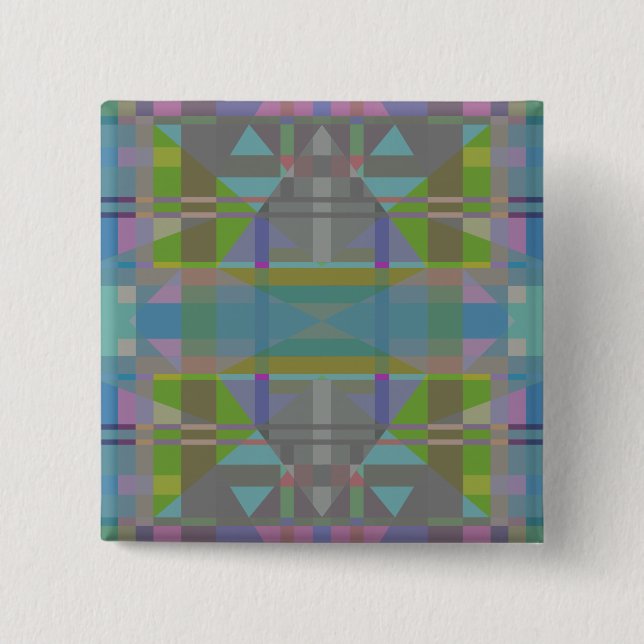 Green Blue Purple Geometric Button (Front)