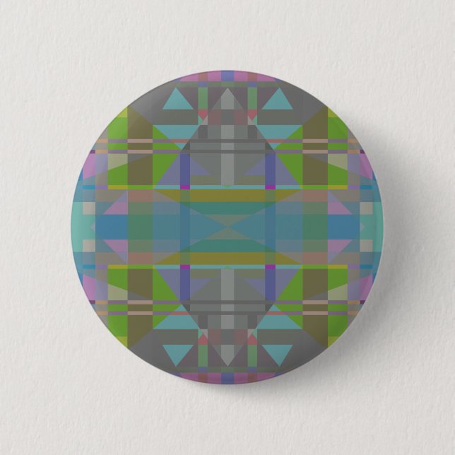 Green Blue Purple Geometric Button (Front)