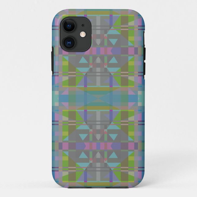 Green Blue Purple Geometric Case-Mate iPhone Case (Back)