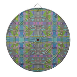 Green Blue Purple Geometric Dart Board