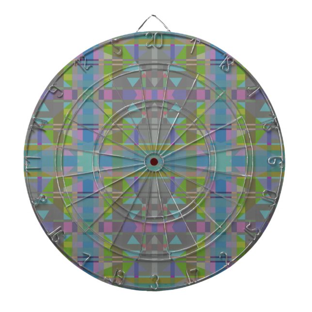 Green Blue Purple Geometric Dart Board (Front)