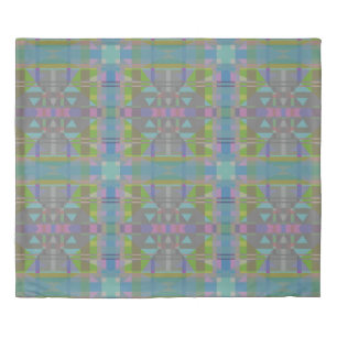 Green Blue Purple Geometric Duvet Cover