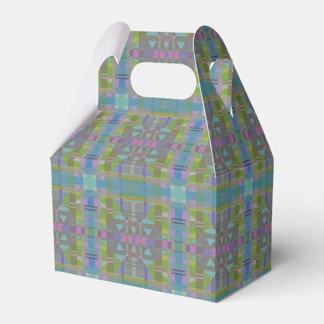 Green Blue Purple Geometric Favor Boxes (Front Side)