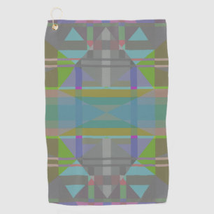 Green Blue Purple Geometric Golf Towel