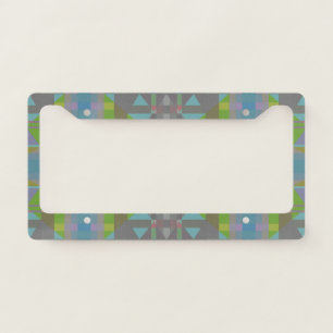 Green Blue Purple Geometric License Plate Frame