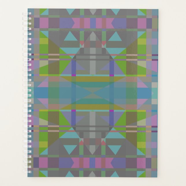 Green Blue Purple Geometric Planner (Front)