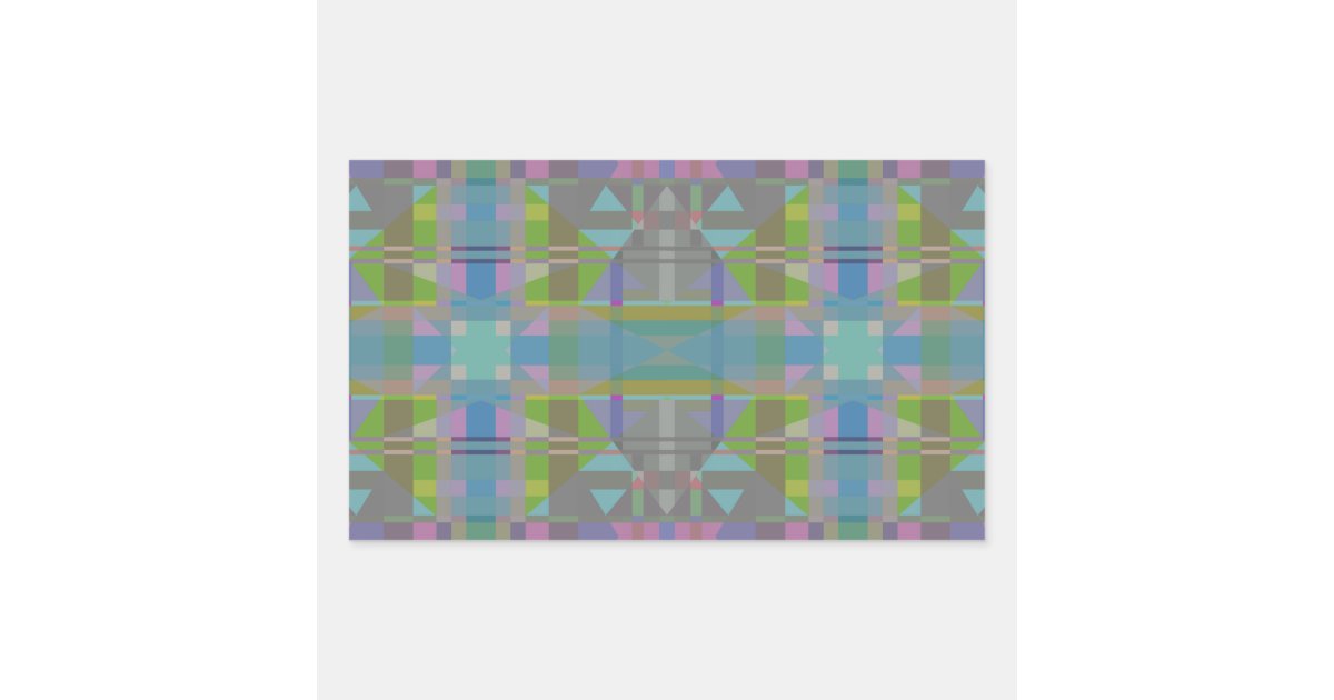 Green Blue Purple Geometric Rectangular Sticker | Zazzle