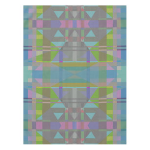 Green Blue Purple Geometric Tablecloth